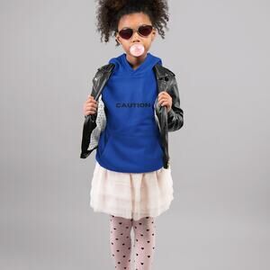 CAUTION Posher In Training Blue Black Long Sleeve Graphic Hoodie Sweater